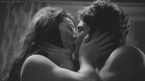 Passionate Black And White Kiss GIF