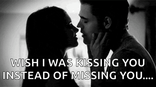 Passionate Black and White Kiss GIF