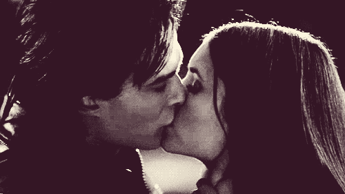 Passionate Kiss In Black And White GIF