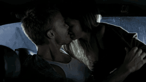 Passionate Car Kiss In Rain GIF