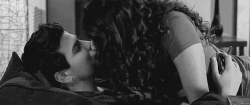 Passionate Couch Kiss GIF