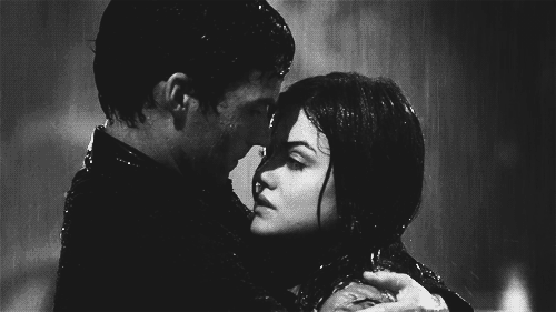 Passionate Forehead Kiss In Rain GIF