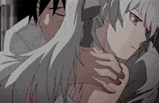 Anime Passionate Forehead Kiss GIF