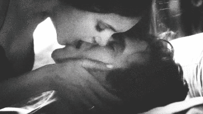Passionate Kiss With Loving Gaze GIF