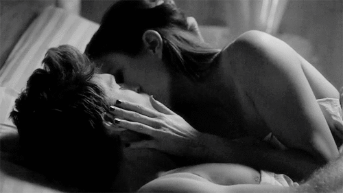 Passionate Black and White Kiss GIF