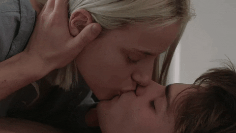 Passionate Kiss With Hands In Hair GIF