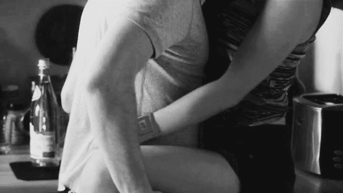 Passionate Kitchen Embrace Kiss GIF
