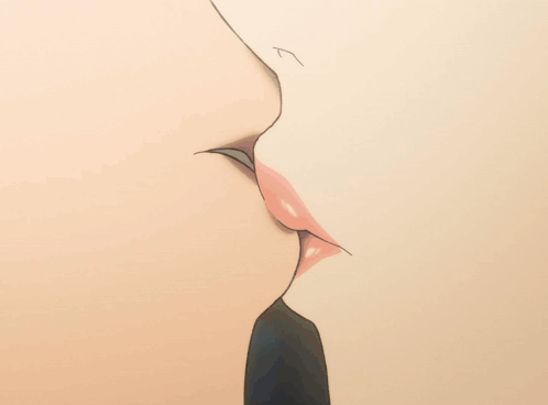 Anime Passionate Lips Kissing GIF