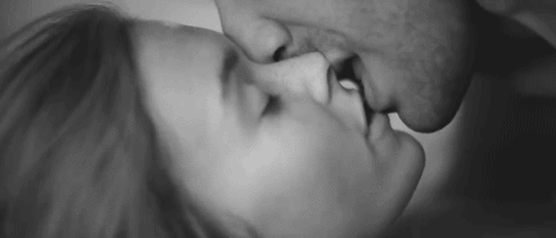 Passionate Monochrome Kiss GIF