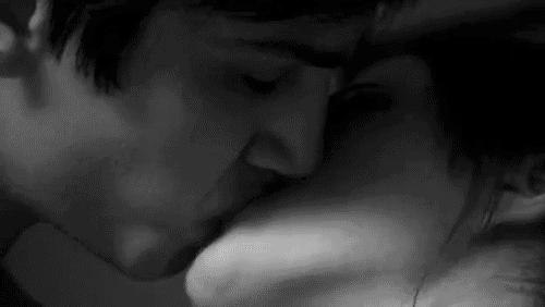 Passionate Monochrome Kiss Couple GIF