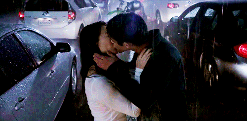 Passionate Rain Kiss Couple GIF