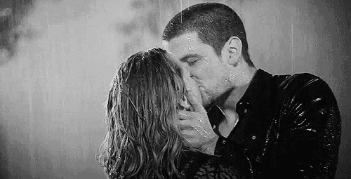 Passionate Rain Kiss GIF