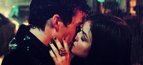 Passionate Rain Kiss Couple GIF