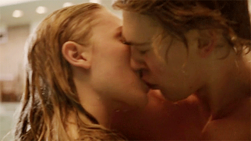 Passionate Wet Hair Kiss GIF