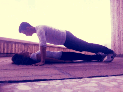 Playful Couple Workout Flirty GIF