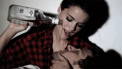 Playful Drink Drip Kiss GIF