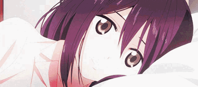 Playful Anime Flirty Gaze On Bed GIF