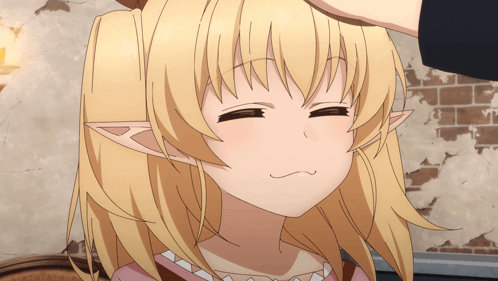 Playful Head Pat Anime Affection GIF