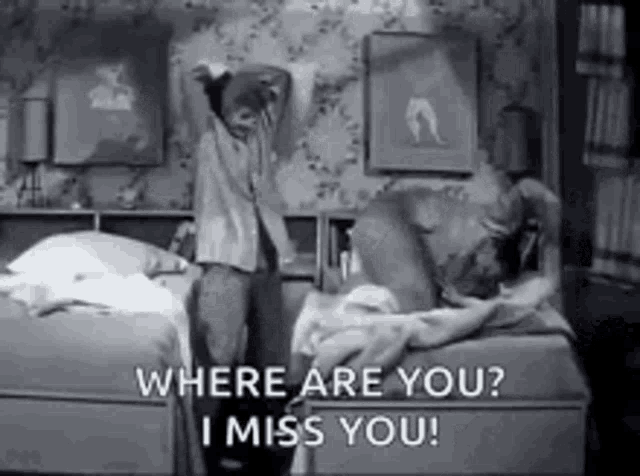 Playful I Miss You GIF Bedroom Tease