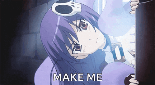 Playful Purple Hair Anime Flirty GIF