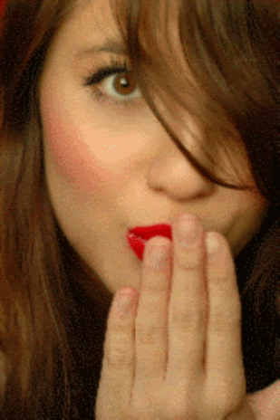 Playful Red Lips Kiss GIF