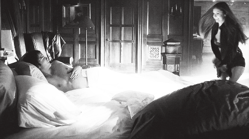 Playful Seduction Jump On Bed Cuddle GIF