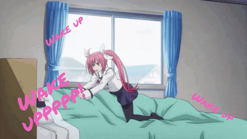 Playful Wake Up Anime Kiss GIF