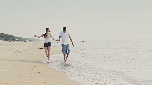 Romantic Beach Hand Holding GIF