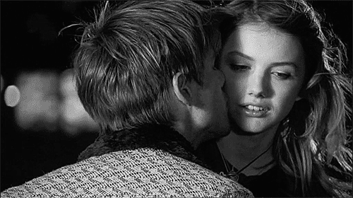 Romantic Black And White Kiss GIF