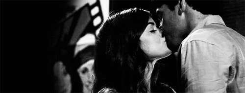 Romantic Black And White Kiss GIF