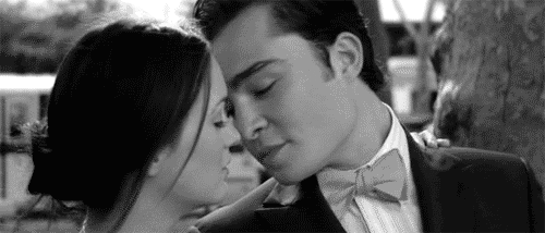 Romantic Kiss In Black And White GIF
