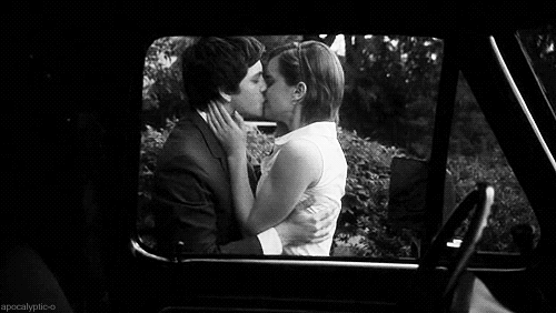 Romantic Car Kiss Inside Window GIF