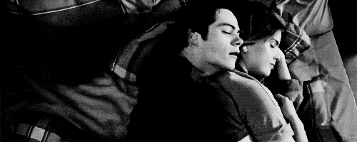 Romantic Couple Cuddling In Bed GIF