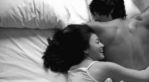 Romantic Cuddling In Bed GIF