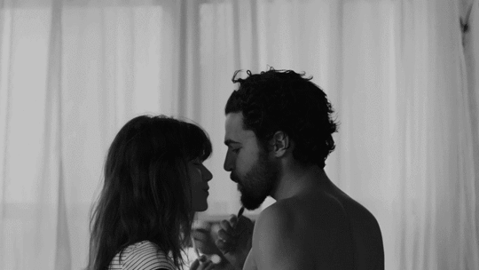 Romantic Flirtatious Gaze Before Kiss GIF
