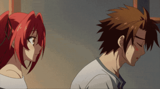 Anime Romantic Flirty Forehead Kiss GIF