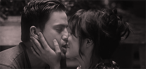 Romantic Forehead Kiss Holding Face GIF