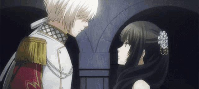 Anime Romantic Forehead Kiss GIF