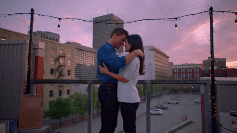 Romantic Forehead Kiss At Sunset GIF