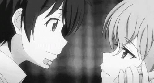 Anime Romantic Gazing Into Eyes GIF