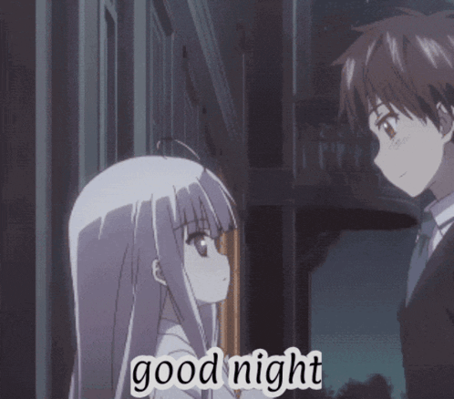 Anime Romantic Good Night Kiss GIF