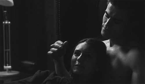 Romantic Hair Stroke Intimate Kiss GIF