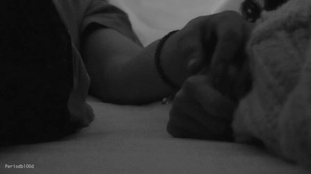 Romantic Hands Holding On Bed GIF