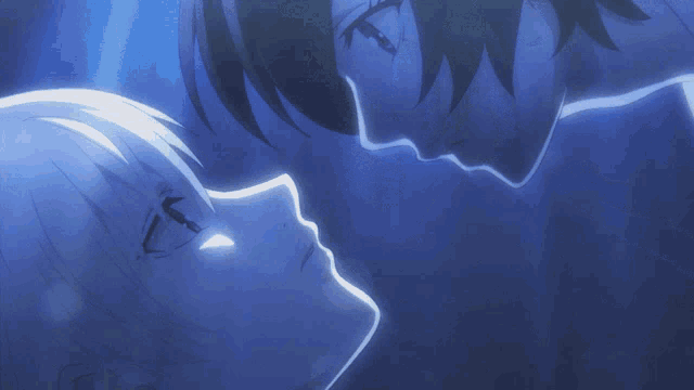 Anime Romantic Intimate Eye Gazing GIF
