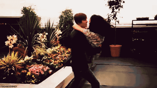 Romantic Lift Kiss On Rooftop GIF