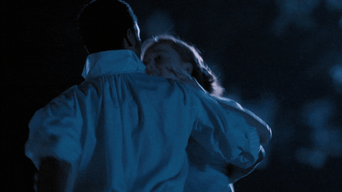 Romantic Moonlit Intimate Kiss GIF