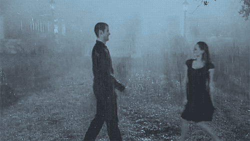 Romantic Rain Dance Kiss GIF