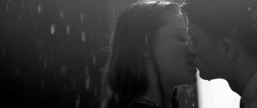 Romantic Rain Passionate Kiss GIF