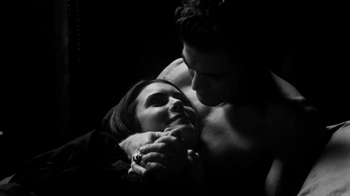 Sensual Bare Chest Kissing Couple GIF