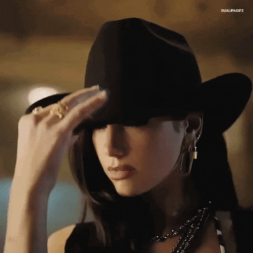 Sensual Hat Tip Flirty Kiss GIF